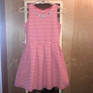 Poof Girl (M) Pink Striped dress